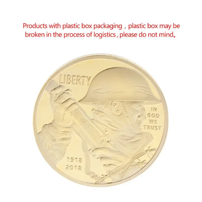 Памятная монета армии США Liberty 1918- 100 годовщина Коллекция Художественный Сувенир Коллекционные монеты