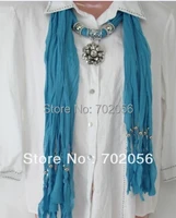solid floral pendant scarves jewelry scarves popular jewelry scarf mixed colors 20pcslot 2883