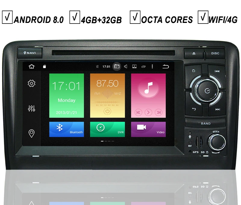 Автомобильный Android 8 0 для AUDI A3 S3 2002-2011 DVD GPS плеер Octa Core 4G RAM 32G ROM радио Bluetooth Зеркало