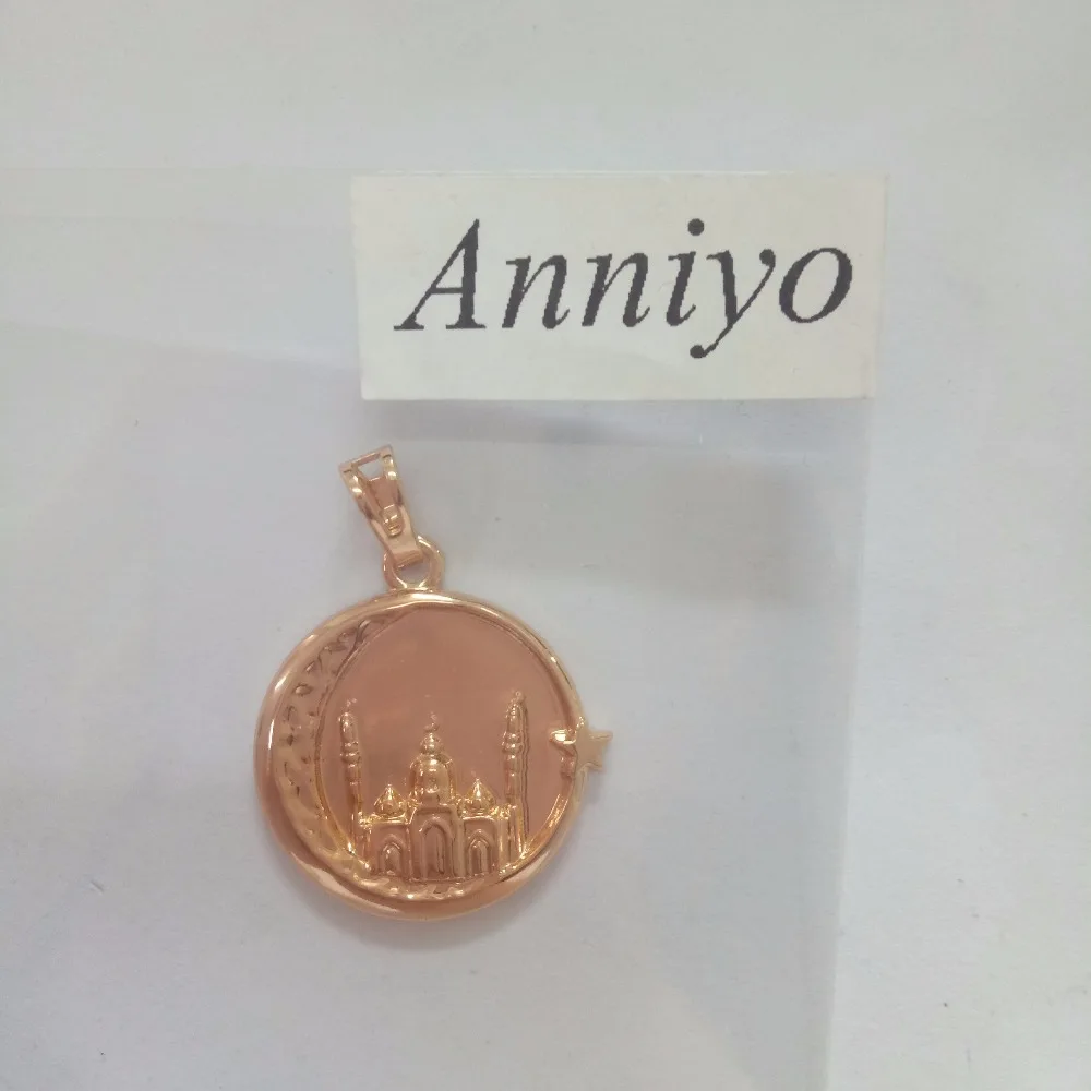 Anniyo, исламские ожерелья для женщин/мужчин, золотой цвет, мусульманская мечеть, кулон, ювелирные изделия в восточном стиле, Арабский исламский культ#035304