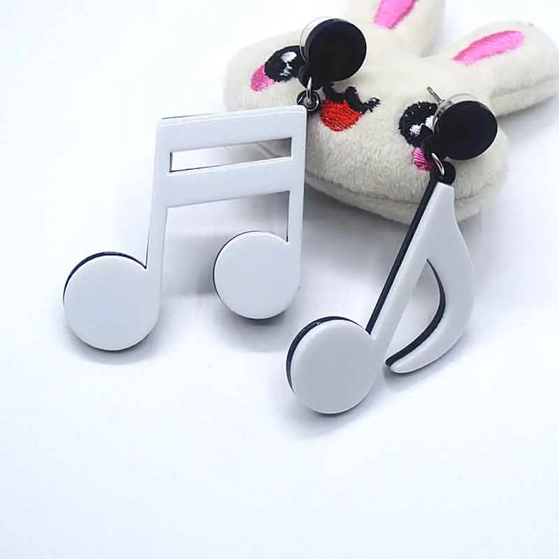 Новые модные серьги для женщин музыкальных нот хип хоп DJ ночного клуба акриловые