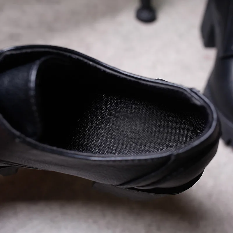 Женские туфли-лодочки на квадратном каблуке FeiYiTu черные повседневные туфли