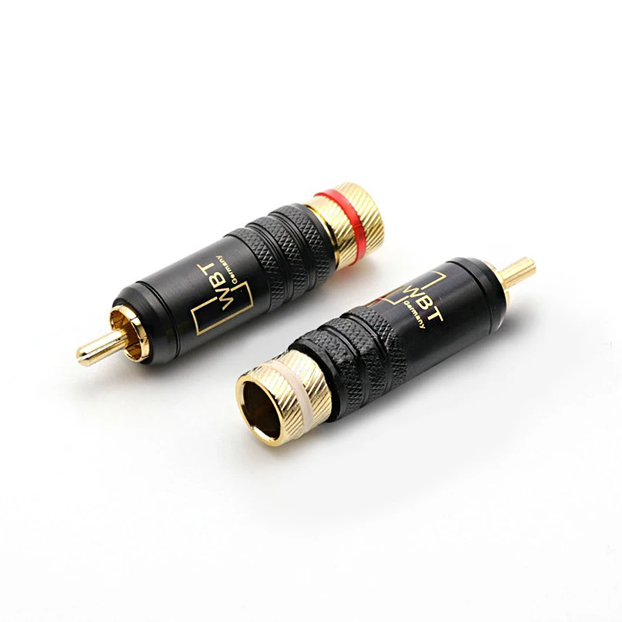 4 шт./лот новинка позолоченный медный RCA штекер прочный разъем винты для пайки