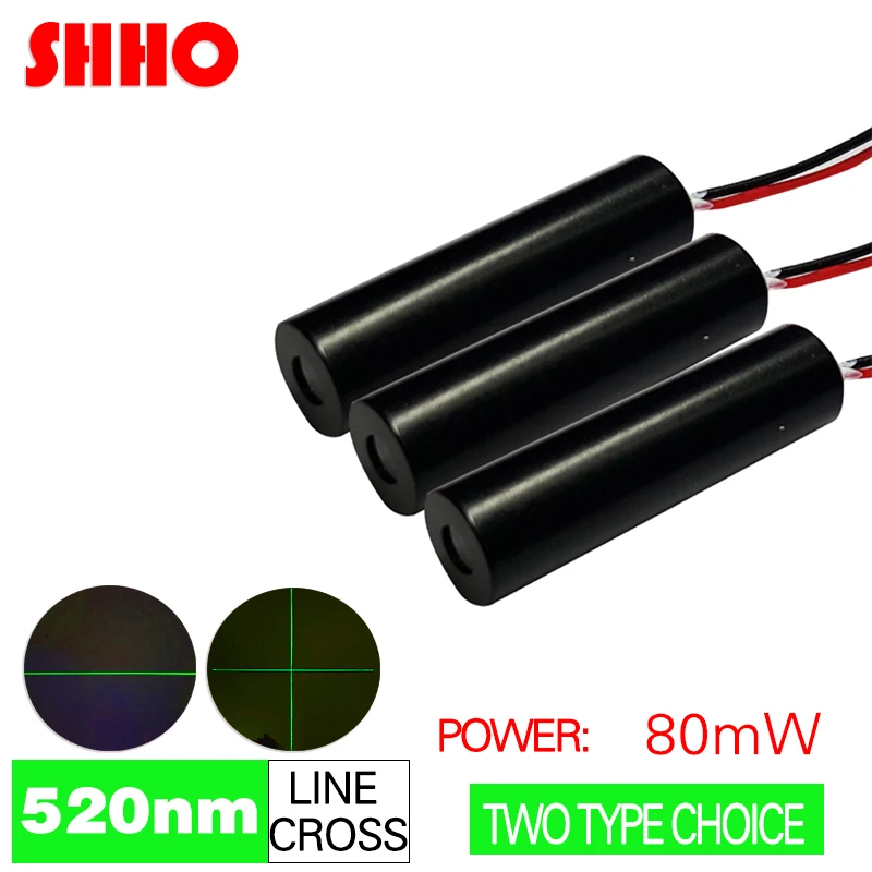 Высококачественный модуль с зеленым или крестообразным лазерным лучом 520 нм 80