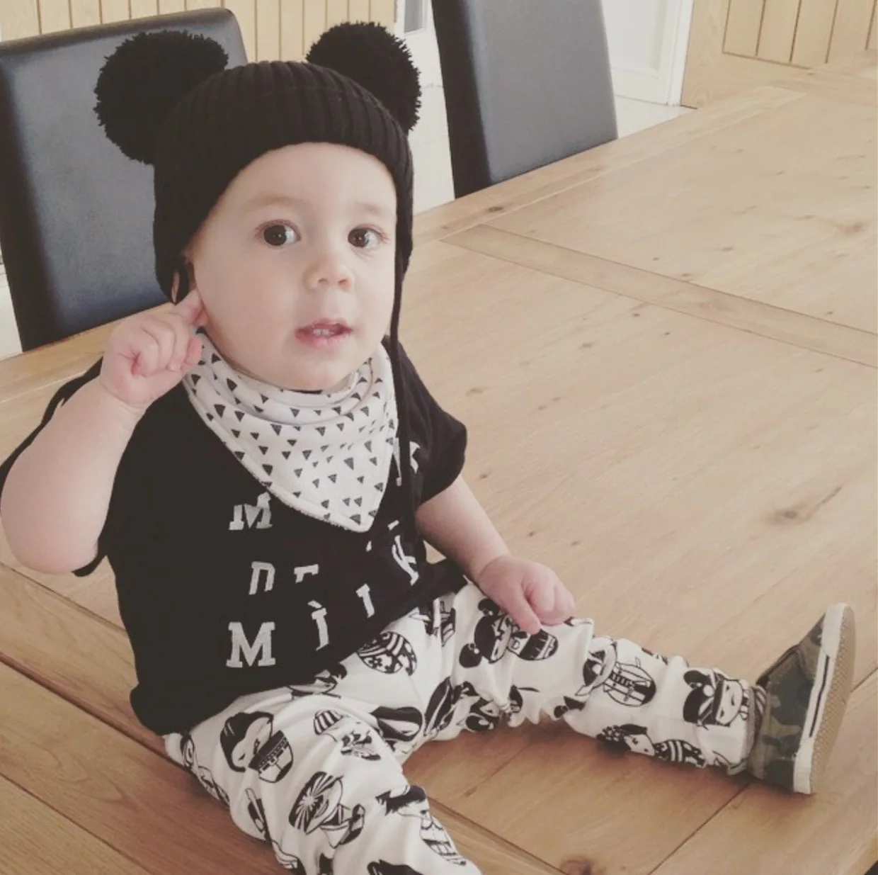 

New Spring Summer Cute Cotton Children Suit MILK Printing T-shirt Pants Children's Suit Costume For Kids Vestido Infantil T