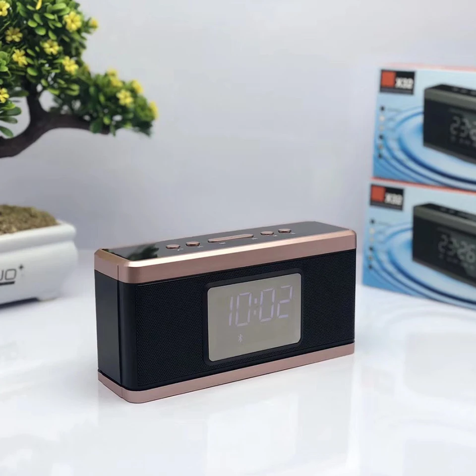 Беспроводная bluetooth колонка зеркальный дисплей будильник сабвуфер Bluetooth Hifi