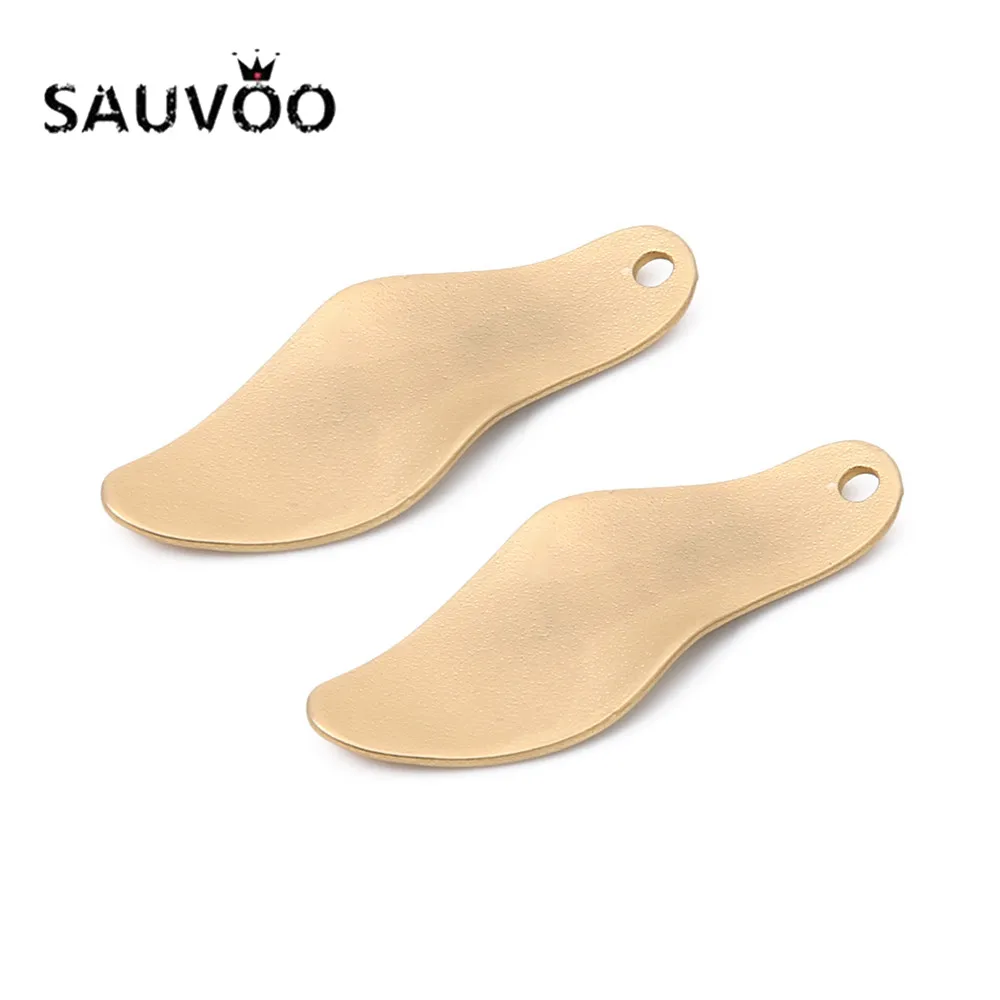 SAUVOO 2 шт./лот новые золотые подвески в форме листьев неправильной формы сделай сам