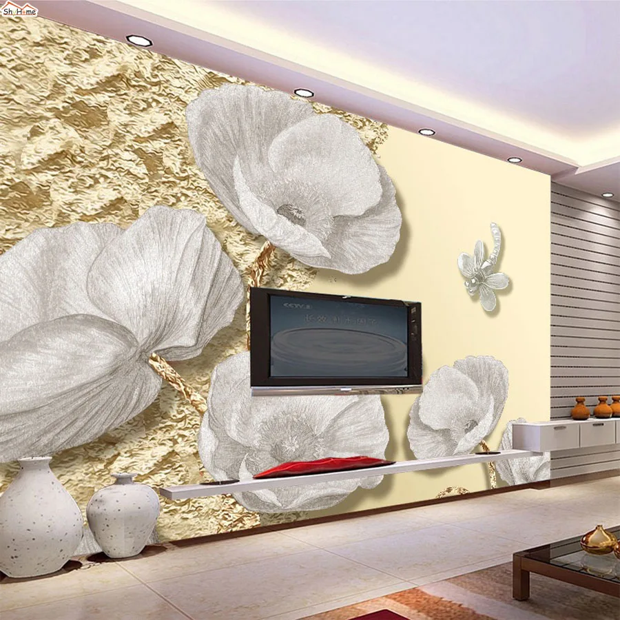 Элегантная серая белая роза полоса 3D комната рельефные обои для 3 d настенная