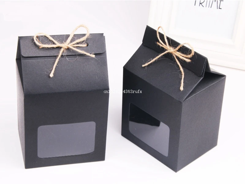 300pcs Kraft Paper Party Wedding Gift Bags Cake Chocolates Candy Packing BoxesStand Up Food Clear PVC Window Seal Boxes | Дом и сад