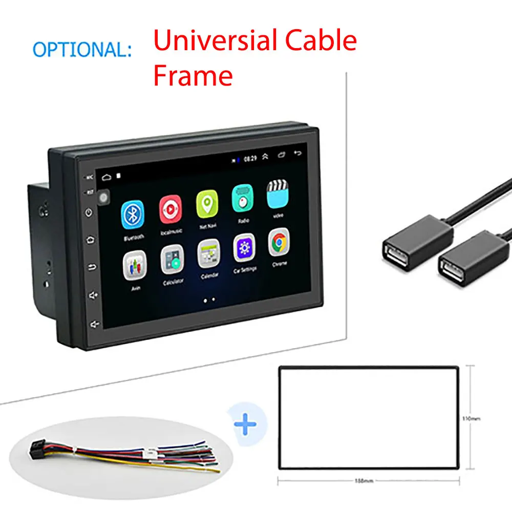 Podofo автомобильный мультимедийный плеер Andriod gps навигация 2DIN HD Авторадио WiFi USB FM 2 Din " автомобильный аудио Радио стерео резервный монитор