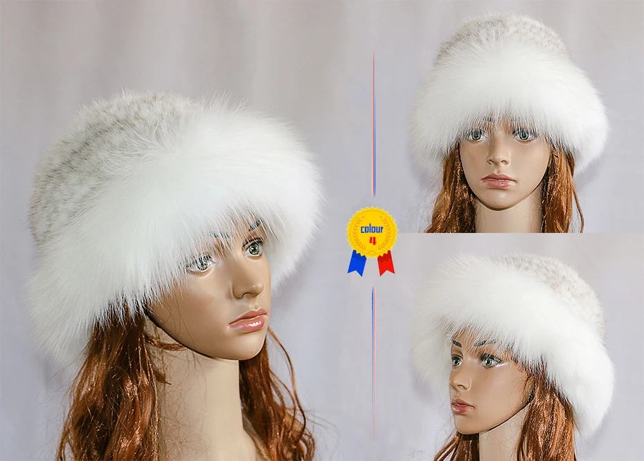 Женская шляпа из натурального меха норки, шапка из лисьего меха, зимние женские шляпы модная норка, вязаная шапка из меха