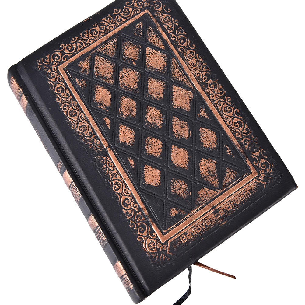 PU Leather Vintage Embossed Plaid Retro Notebooks Framed NoteBook Agenda Diary Journal Student Memo Planner Page:12.3X17cm | Канцтовары