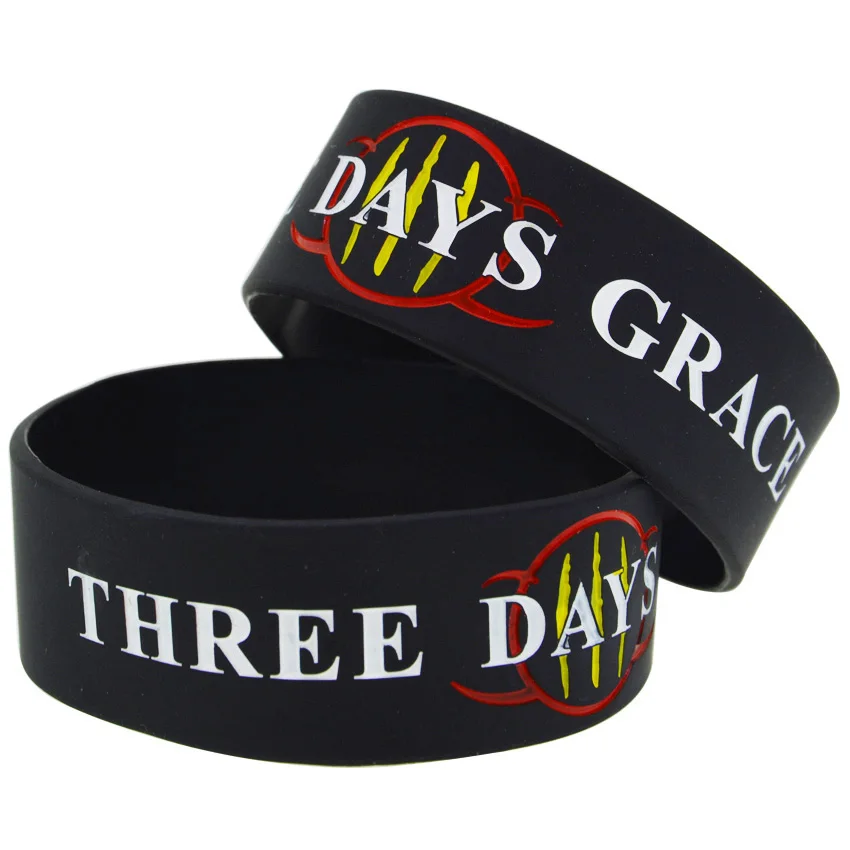 1 шт три дня Grace силиконовый взрослый размер черный цвет браслет|wide bracelet|bracelet