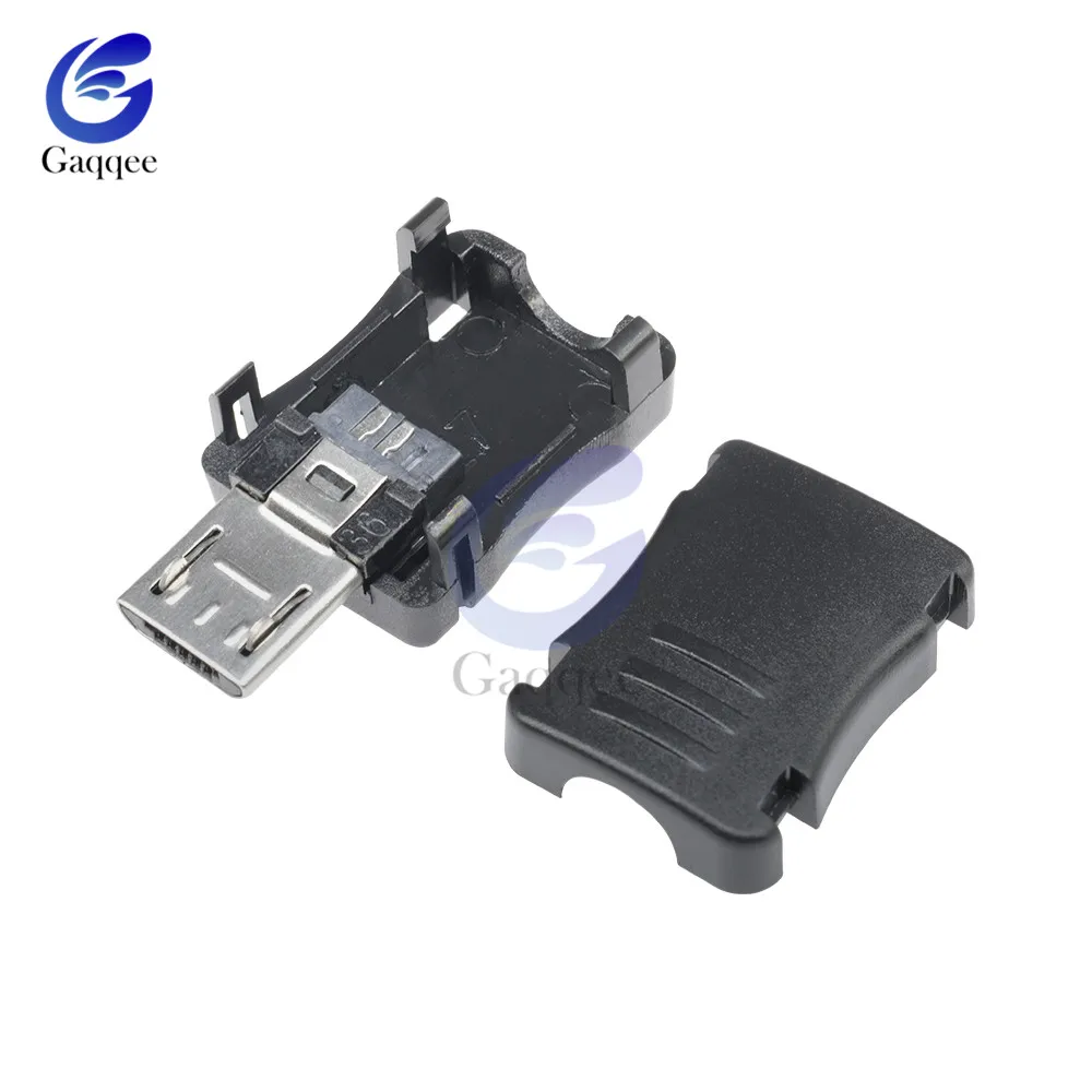 10 шт./лот USB папа 5 Pin с оболочкой пластиковый корпус Micro разъем Jack Tail Phone Plug Sockect