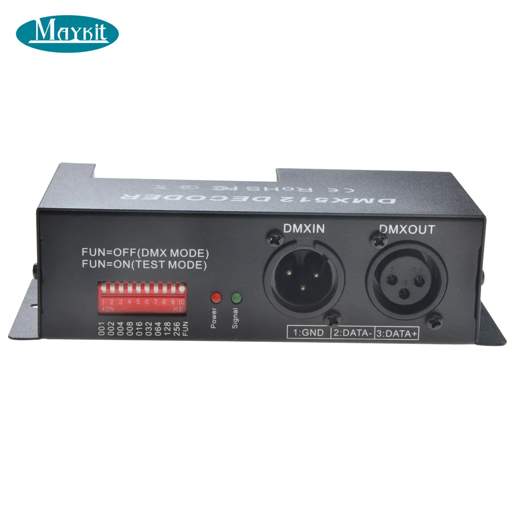 Maykit 4 канала * 5A DMX 512 LED контроллер декодер диммер использовать для DC12 24V RGBW RGB