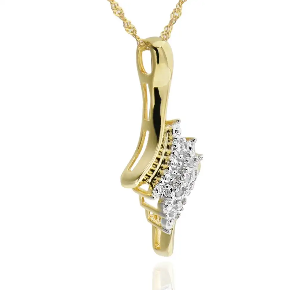 Ожерелье из стерлингового серебра с двухцветным бриллиантом и подвеской