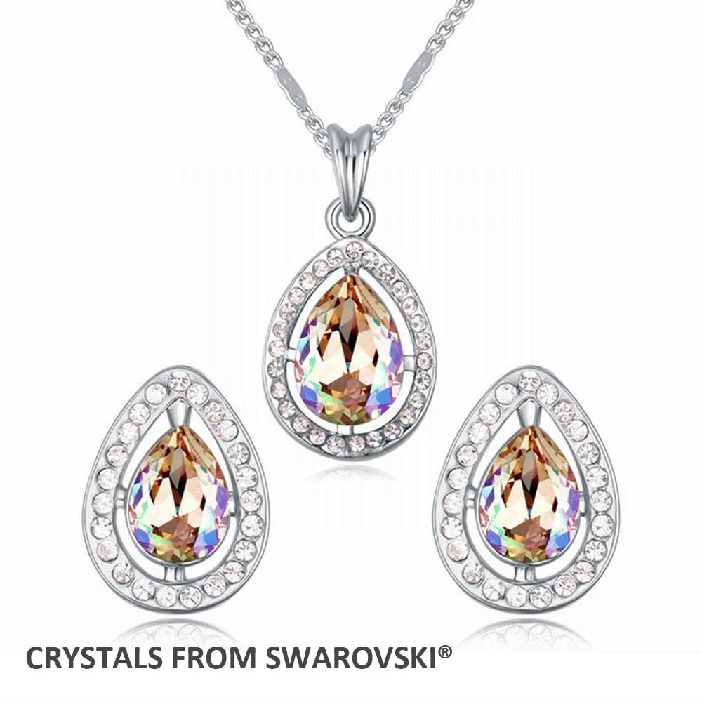 Супер Распродажа 2016 Лидер продаж Новый дизайн! Хрустальная капля ожерелье серьги