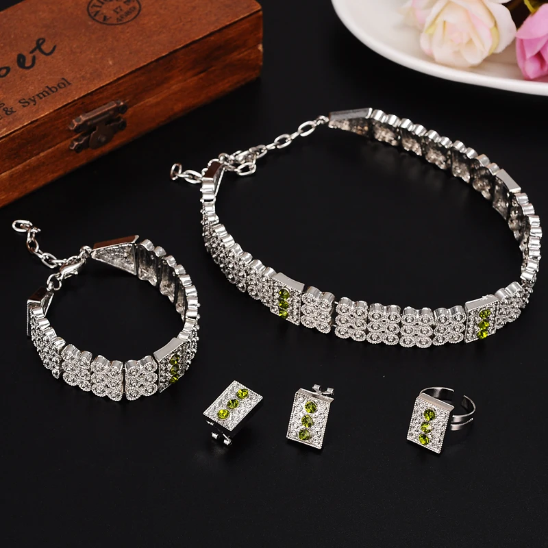 Серебряный комплект украшений в эфиопском стиле африканские чокеры ожерелье