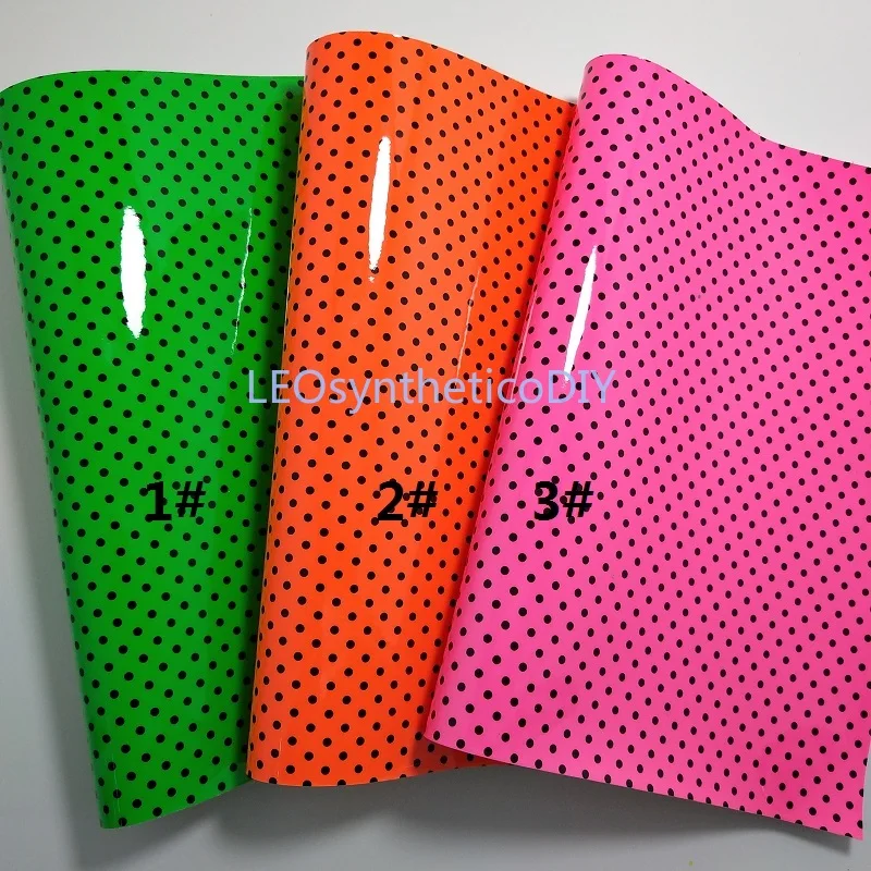 1 шт 21х29см синтетический Letaher Cuero Sintetico напечатанный горошек кожа для изготовления