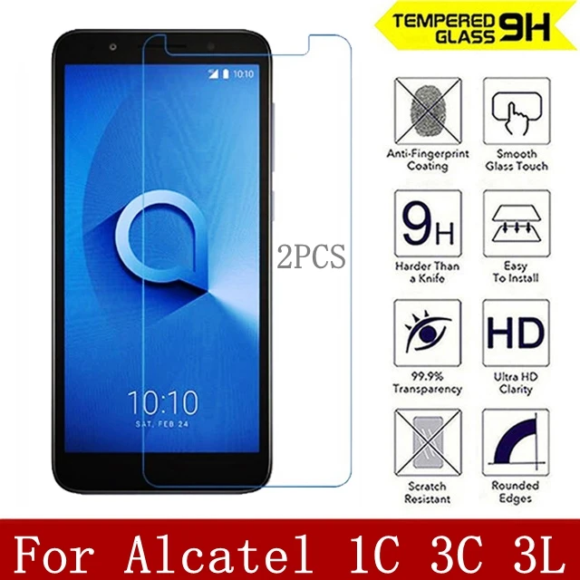 2 шт./лот 9H 2.5D закаленное стекло с защитой от царапин для Alcatel 1C ультратонкая