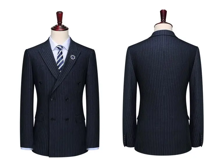 Only jacket Y524 приталенные свадебные костюмы в полоску для мужчин, на заказ, 3 предмета(пиджак+ жилет+ брюки), смокинг, блейзер, костюм, homme mariage - Цвет: Only jacket