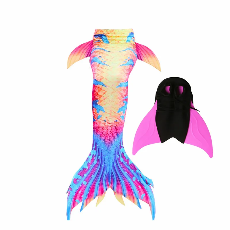 Tail with Fin Only Новые хвосты маленькой русалки с монофином купальник для детей взрослых летнее платье купальный костюм русалки - Цвет: Tail with Fin Only