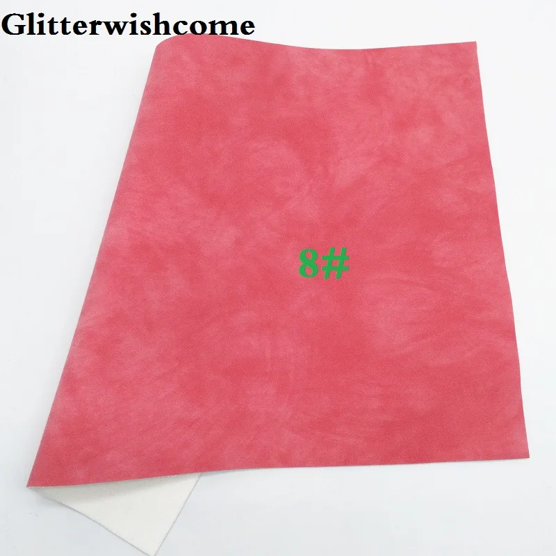 8 Glitterwishcome 21X29 см A4 размер винил для бантов нубук кожа Fabirc искусственная кожа листы для бантов, GM174A - Цвет: 8