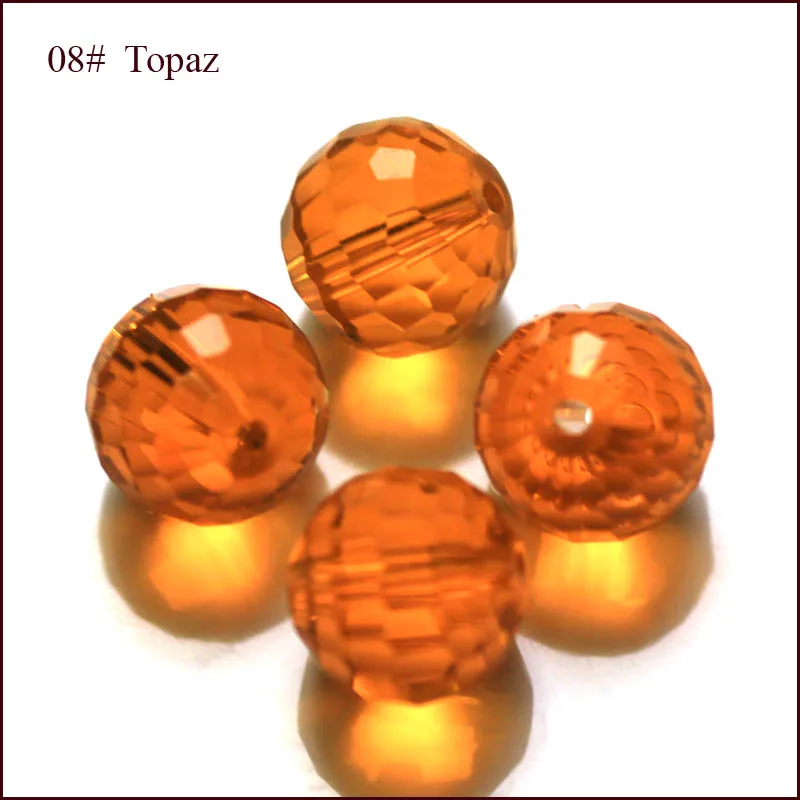 topaz Разноцветные Хрустальные Круглые бусины 8 мм Разноцветные Стеклянные Бусины Из Хрусталя rondelles бусины класса AAA 100 шт - Цвет: topaz