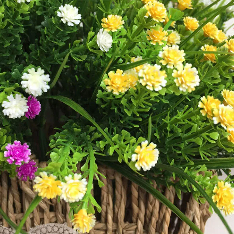 Искусственные цветы Babysbreath с зеленой пластиковой травой растения для свадебного