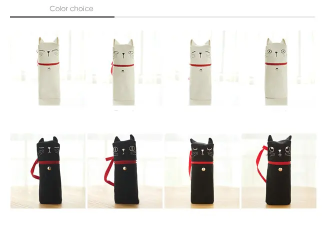 Креативная Сумка-карандаш Kawaii, тканевая сумка Cat Emotion, новинка, сумка на молнии, чехол-карандаш, стационарный для школы
