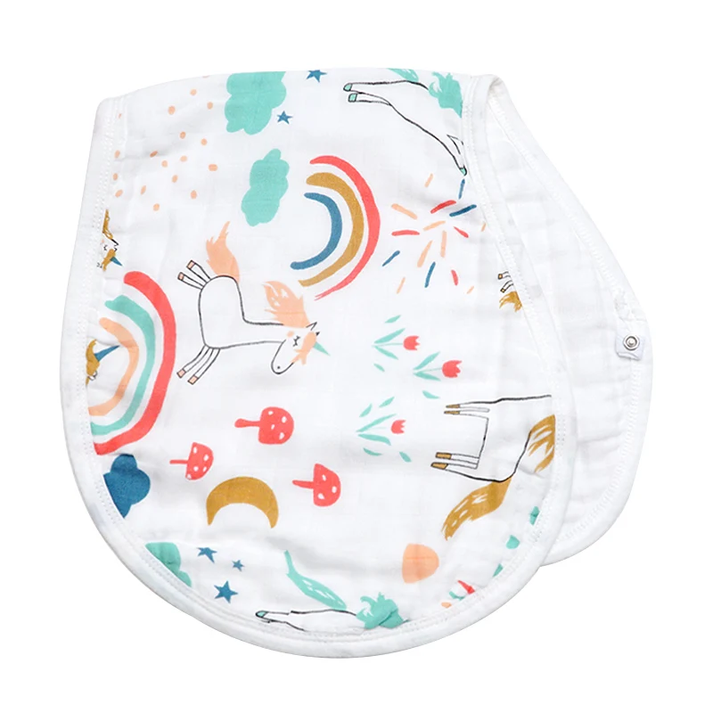 Unicorn rainbow Muslinlife 1 в упаковке бамбуковые хлопковые муслиновые Нескользящие классические борфы, нетоксичные защитные бороданые нагрудники для новорожденных 6 слоев толщиной - Цвет: Unicorn rainbow