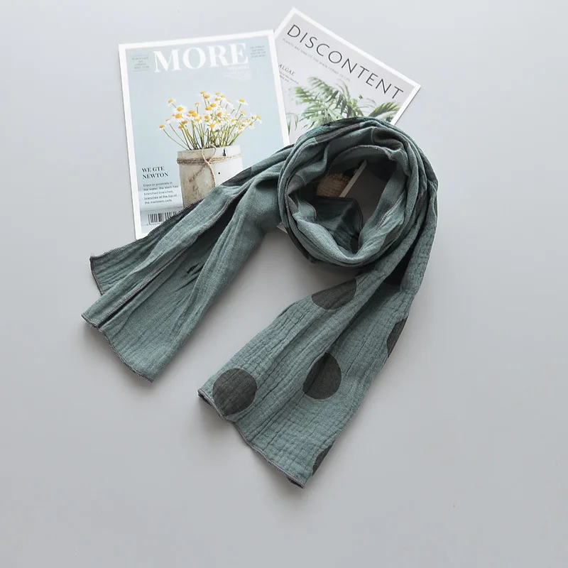 Children's cotton scarf 18 years autumn and winter big wave point warm |