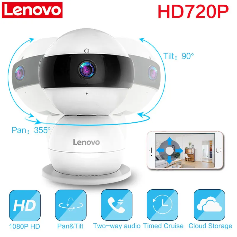 Lenovo WiFi smart IP Камера Снеговик R Беспроводной HD 720 P Видео видеонаблюдения поворотник