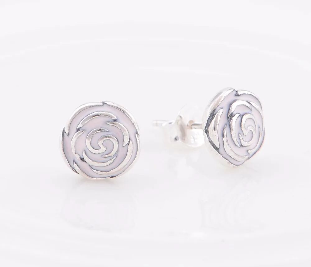 New Arrival 925 Sterling Silver Mothers Day Pink Enamel Studs Earrings top fashion jewelry High quality | Украшения и аксессуары