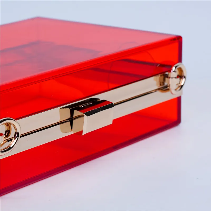 Fashion Red Transparent Acrylic Clutch Bag Party Evening Bags Chain Women Shoulder Messenger Bride Wedding Handbags Wallet | Багаж и сумки