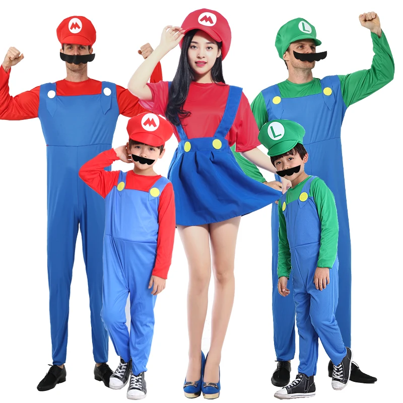 Костюм для косплея Super Mario Bros Детский костюм Хэллоуина Марио и Луиджи детей