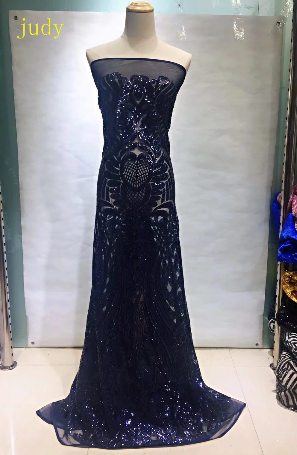 

5yards/bag JL107# 10 color sequins mesh French style dress fabric for wedding party stage dress Free shipping