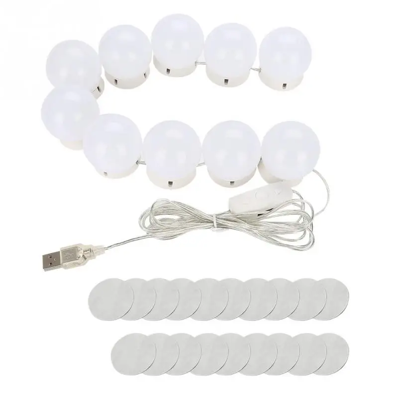 10 шт. светодиодные лампы для макияжа зеркальные с регулируемой яркостью | Красота