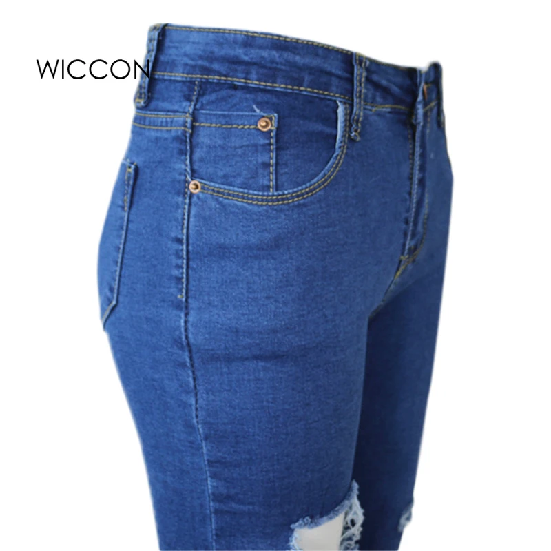 

Fashion Casual Women Brand Vintage High Waist Skinny Denim Jeans Slim Ripped Pencil Jeans Hole Pants Female Sexy Girls Trousers