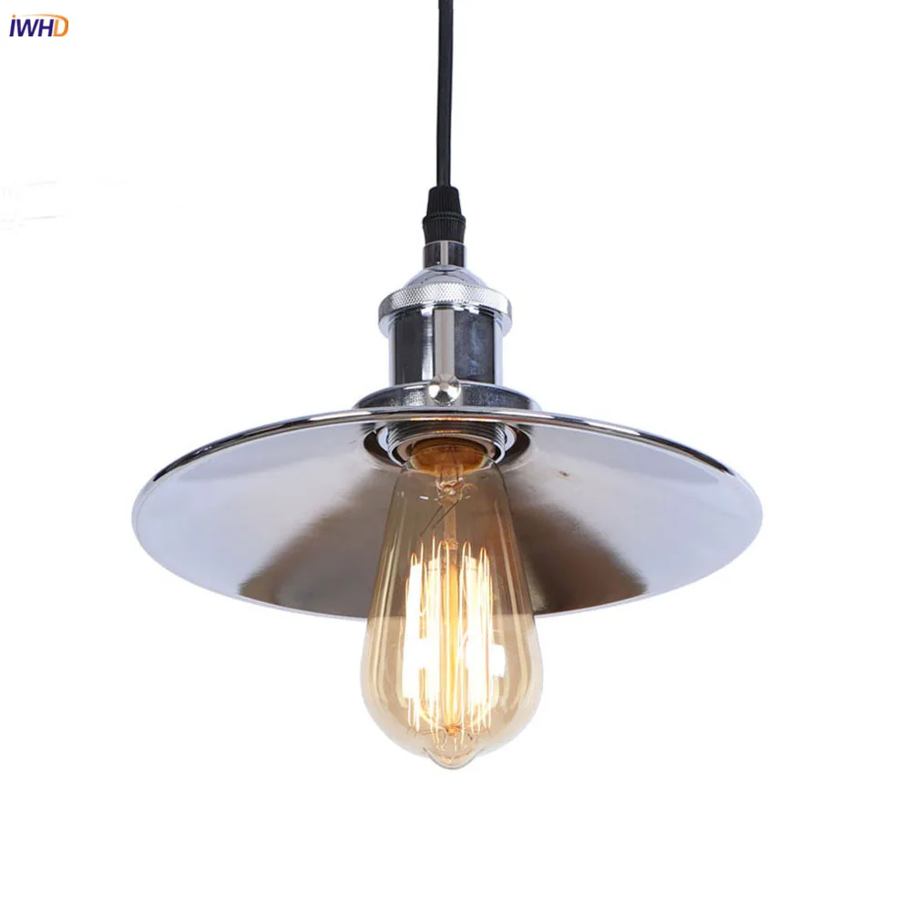 IWHD Silver Retro LED Pendant Light Fixtures Dining Room Vintage Lamp Loft Decor Industrial Lighting Hanging Lights | Лампы и
