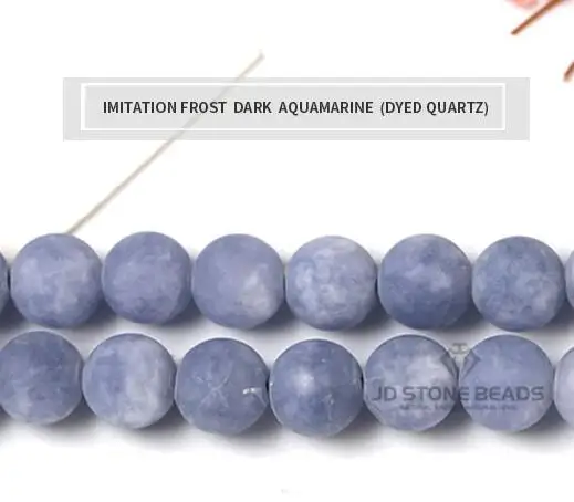 FROST DYED QUARTZ D 4 Цвета Аквамариновый камень Матовый круглый неоправленный полудрагоценный камень для изготовления ювелирных изделий браслет Цепочки и ожерелья 15 дюймов/6/8/10/12 мм - Цвет: FROST DYED QUARTZ D