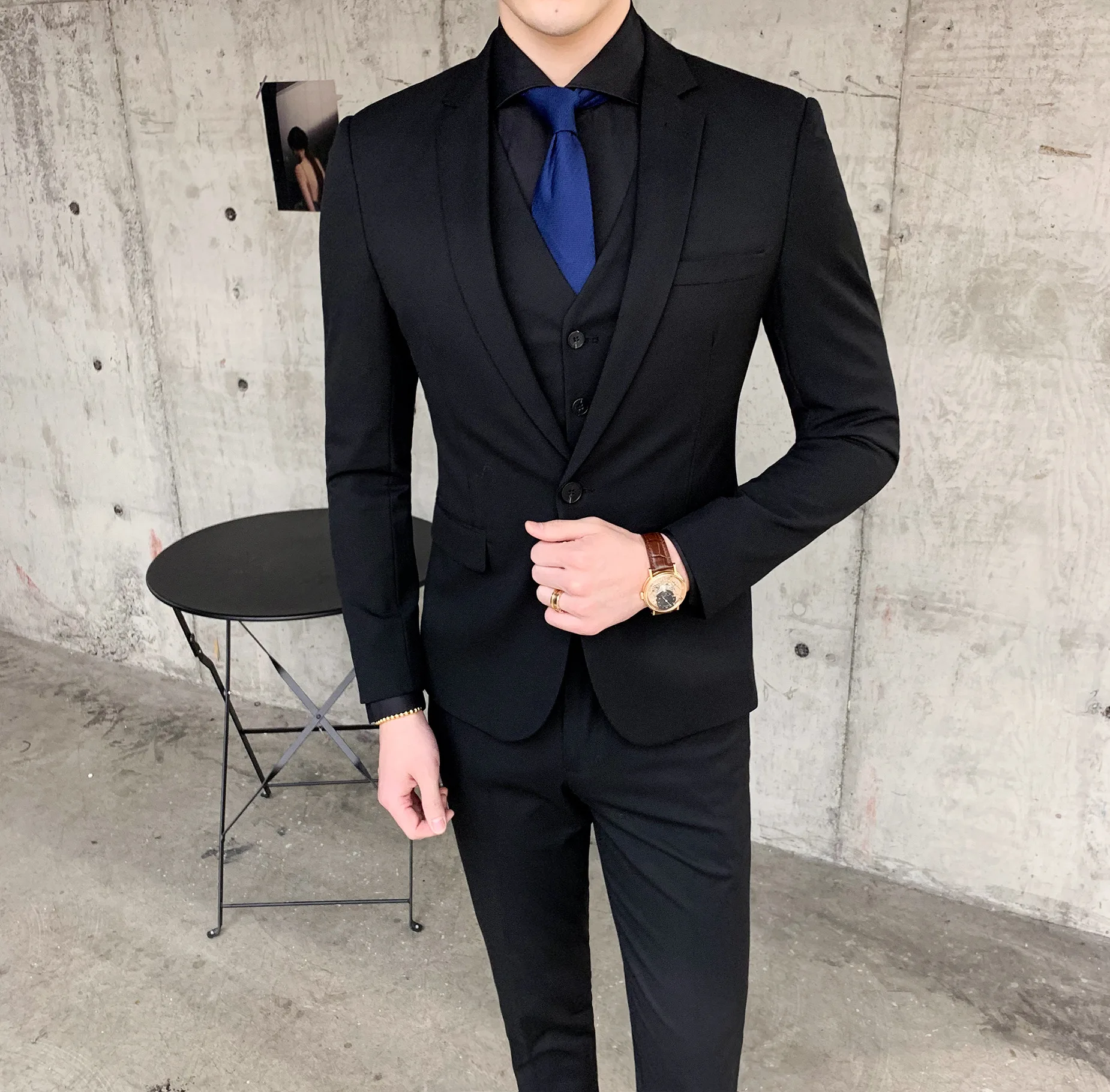 

Ropa Hombre Formal Single Breasted One Button Blazer Set Business Jacket Vest & Pants