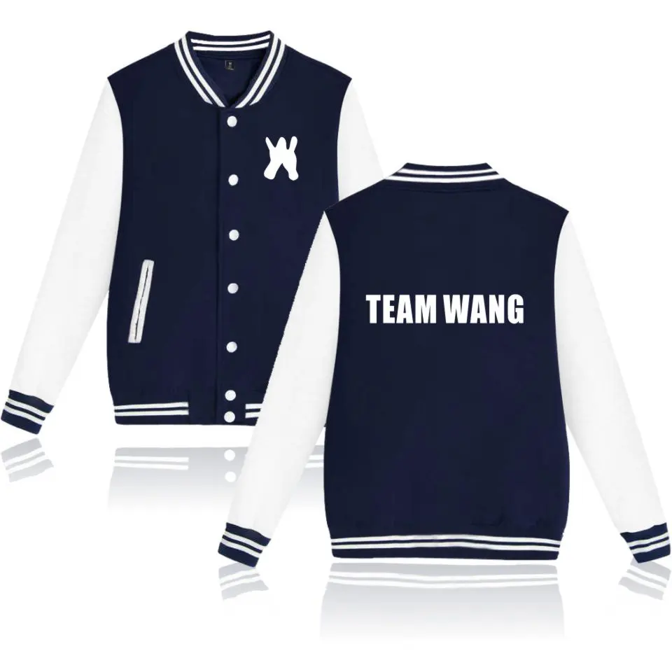 Бейсбольная куртка GOT7 Jackson Wang TEAM WANG для мужчин и женщин Корейская Студенческая