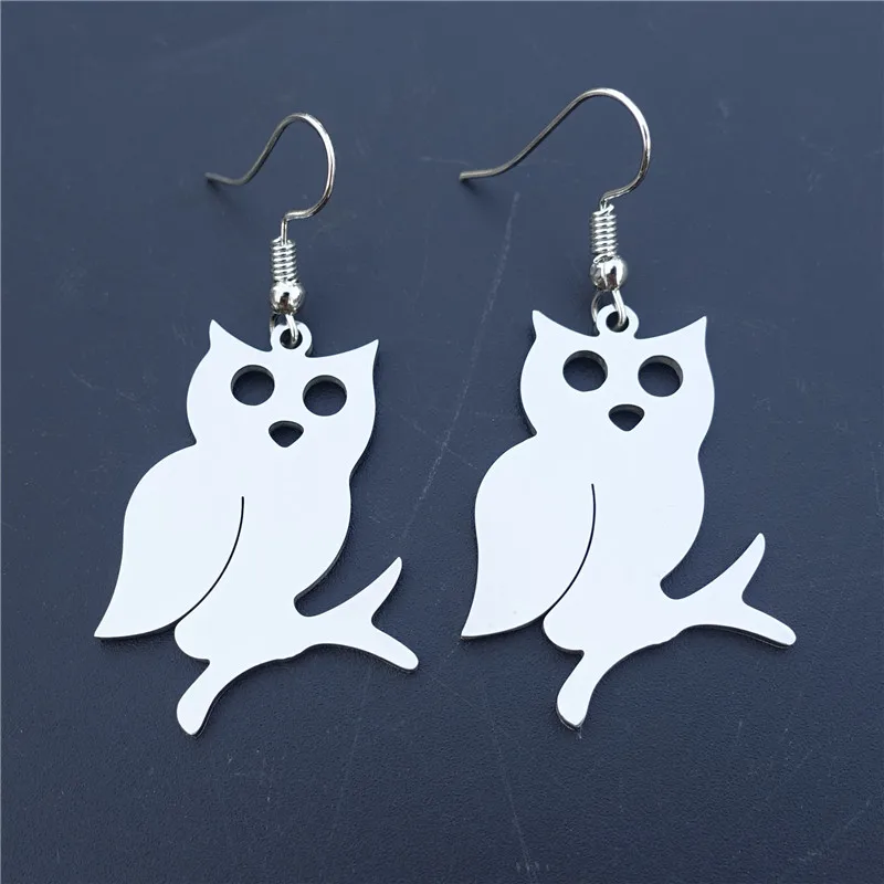 

Standarding On The Branch Owl Stainless Steel Earrings For Women Girls Jewelry