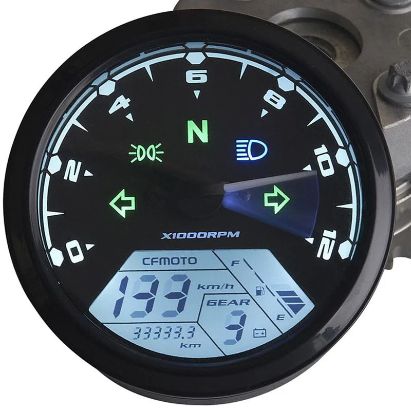 Универсальный цифровой мотоцикл ЖК экран скорость метр одометр Techometer датчик