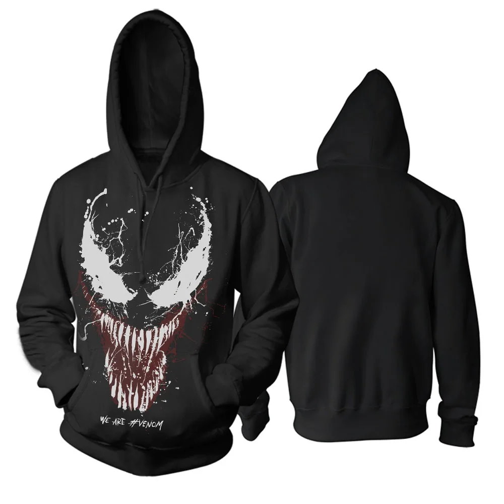 3 вида конструкций Монстр Venom Хлопок пуловер толстовки с капюшоном брендовая