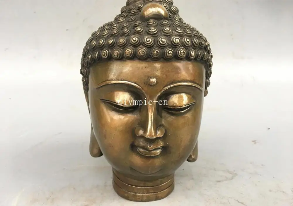 

9'' bronze copper brass sculpture buddhism tathagata Sakyamuni buddha head