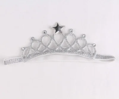 Silver Новое поступление, блестящая корона, повязка на голову для девочек, повязка на голову, аксессуары для волос, повязка на голову в форме тиары принцессы, детский головной убор - Цвет: Silver