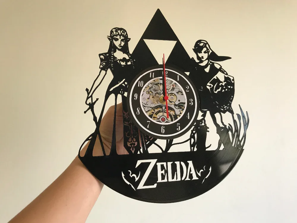 Zelda Книги по искусству виниловые настенные часы подарок номер Современный дом запись Винтаж украшения