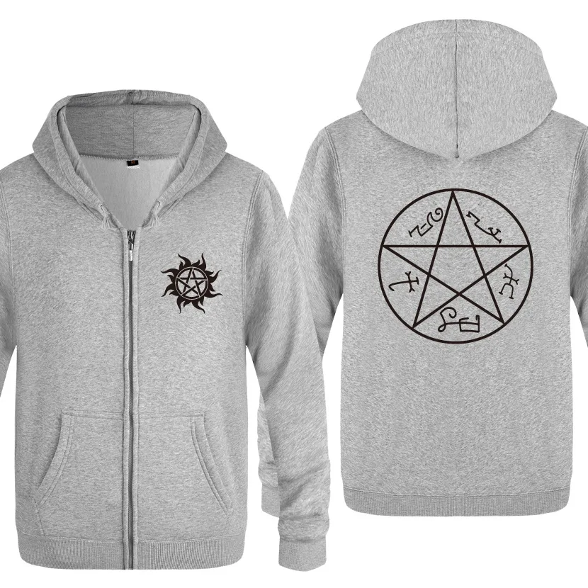 Пентаграмма Supernatural магический круг толстовки Для мужчин флисовая куртка на